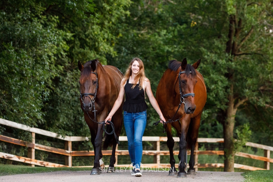 Brittney’s Senior Photos with her Two Horses