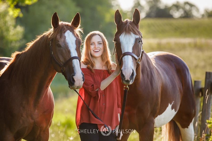 High School Senior girl with her horses.